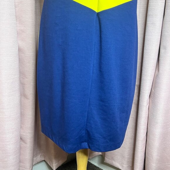 Ann Taylor Sleeveless Color block Sheath Dress Size 18 Blue Yellow White Career - Picture 8 of 14